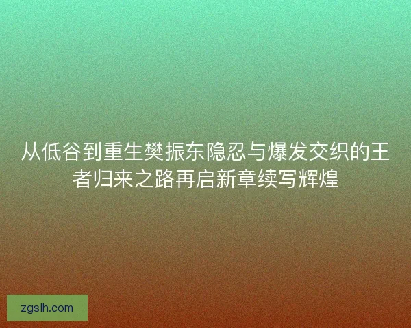 从低谷到重生樊振东隐忍与爆发交织的王者归来之路再启新章续写辉煌